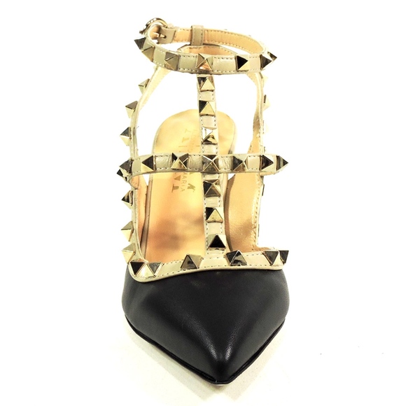 ALESSANDRO DI MARIA Black & Beige Heeled Sandals - Picture 5 of 6